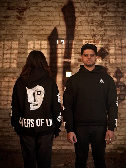 Layers of life black hoodie - Qafilastudio