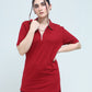 Maroon Zipper Polo
