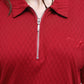 Maroon Zipper Polo