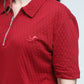 Maroon Zipper Polo