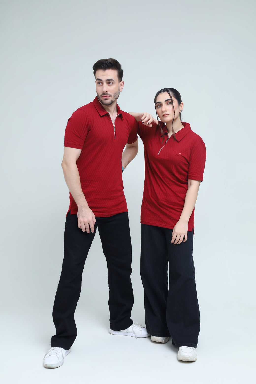 Maroon Zipper Polo