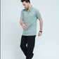 Light Green Zipper Polo - Qafilastudio