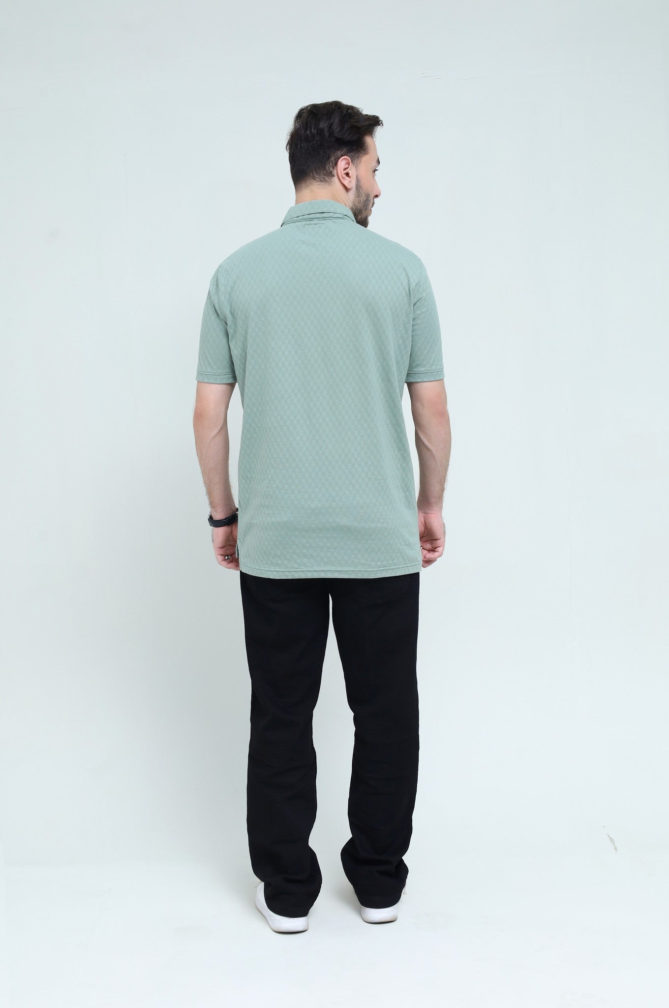 Light Green Zipper Polo - Qafilastudio