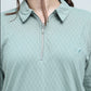 Light Green Zipper Polo - Qafilastudio