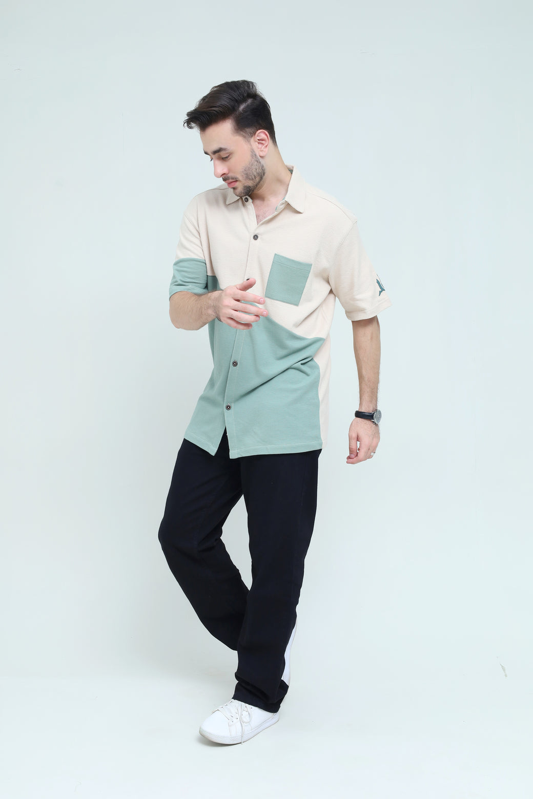 Grained Jacquard Casual Shirt - Qafilastudio