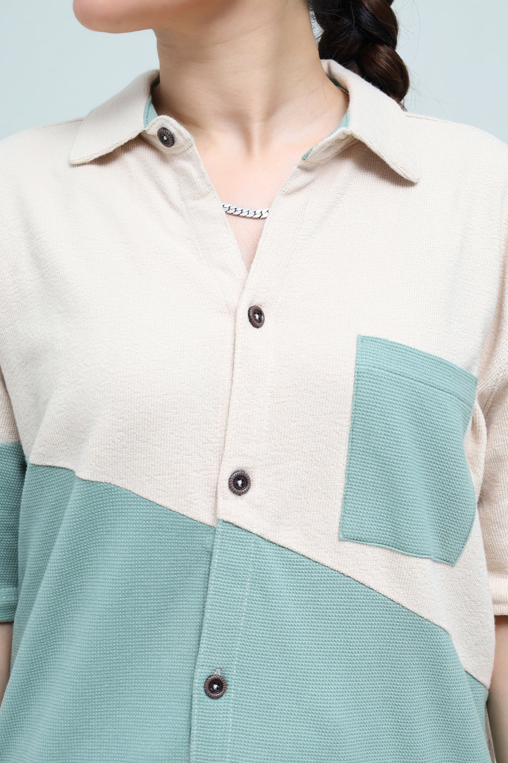 Grained Jacquard Casual Shirt - Qafilastudio