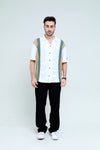 Tri-Color Cut & Sew Shirt - Qafilastudio