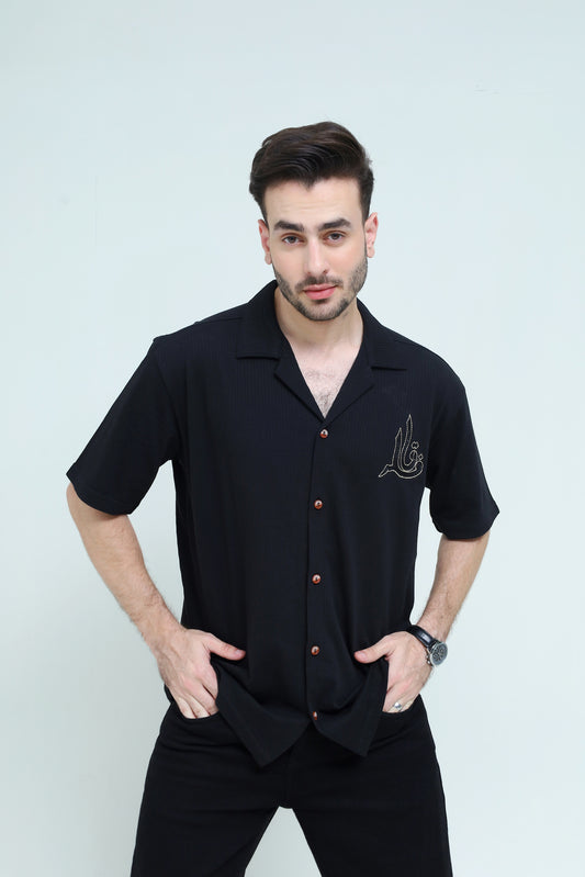 Striped Black Jacquard Shirt