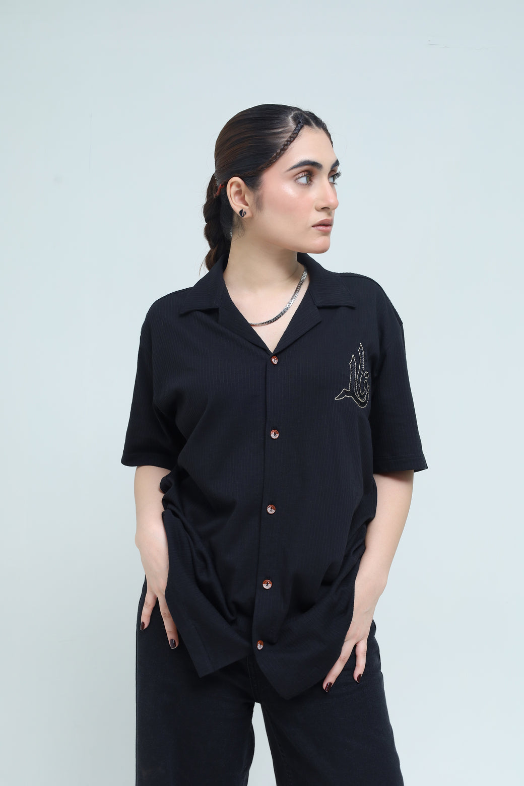Striped Black Jacquard Shirt