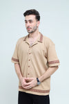 Striped Jacquard Button Down Shirt - Qafilastudio