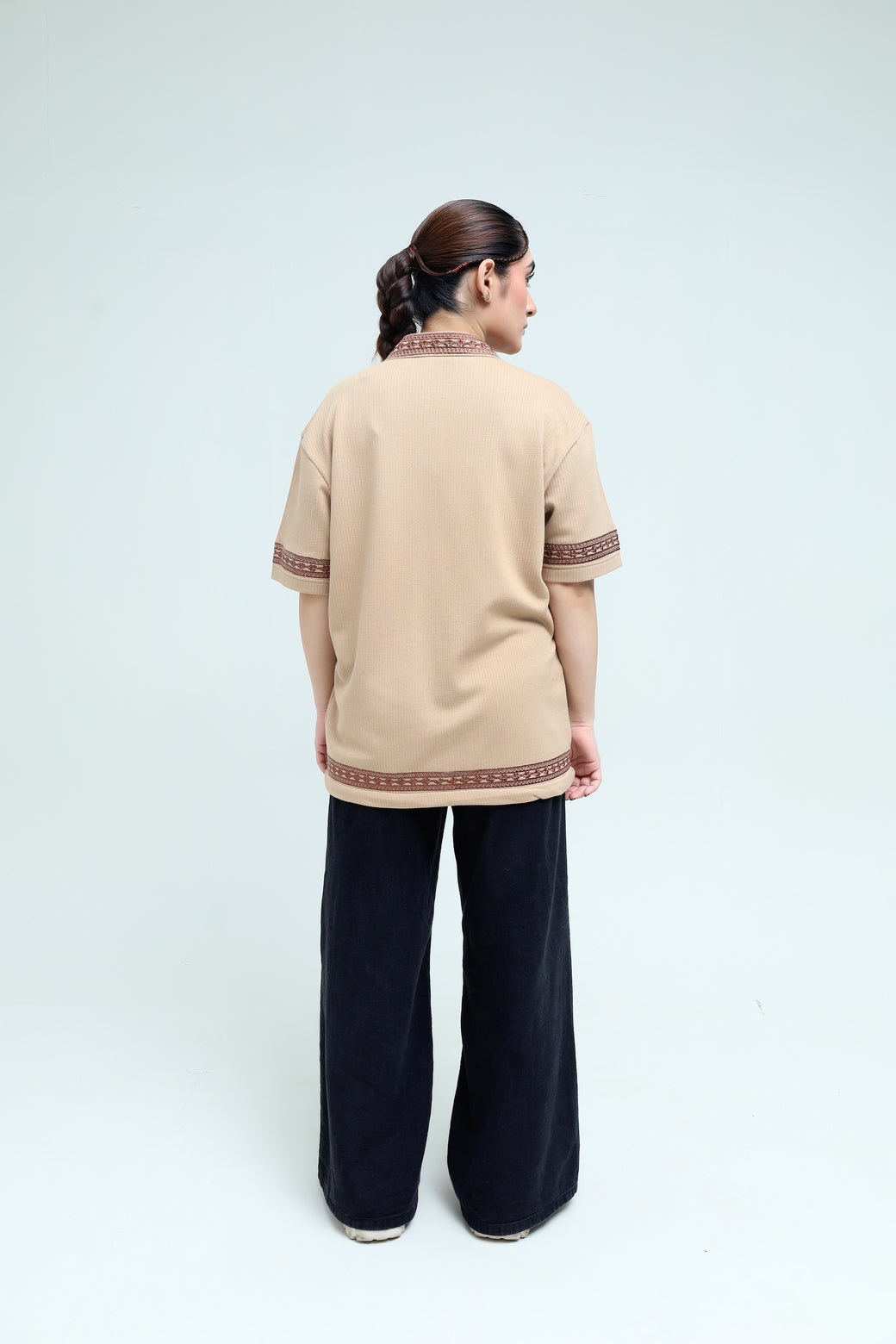 Striped Jacquard Button Down Shirt