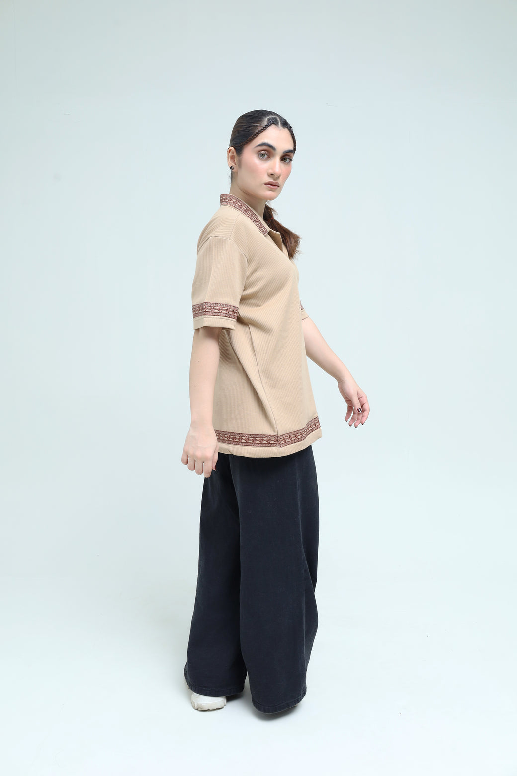 Striped Jacquard Button Down Shirt