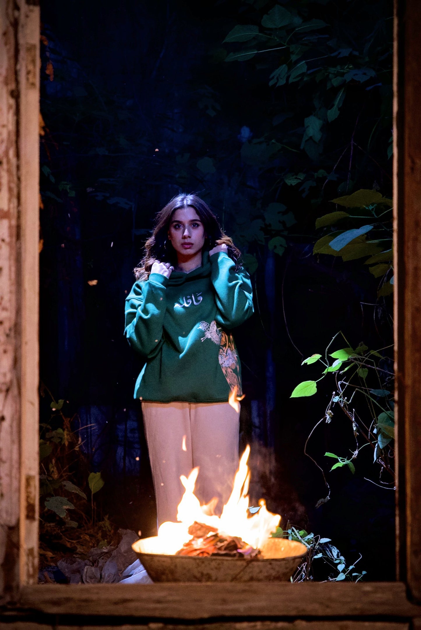 Parwaaz Green Hoodie - Qafilastudio