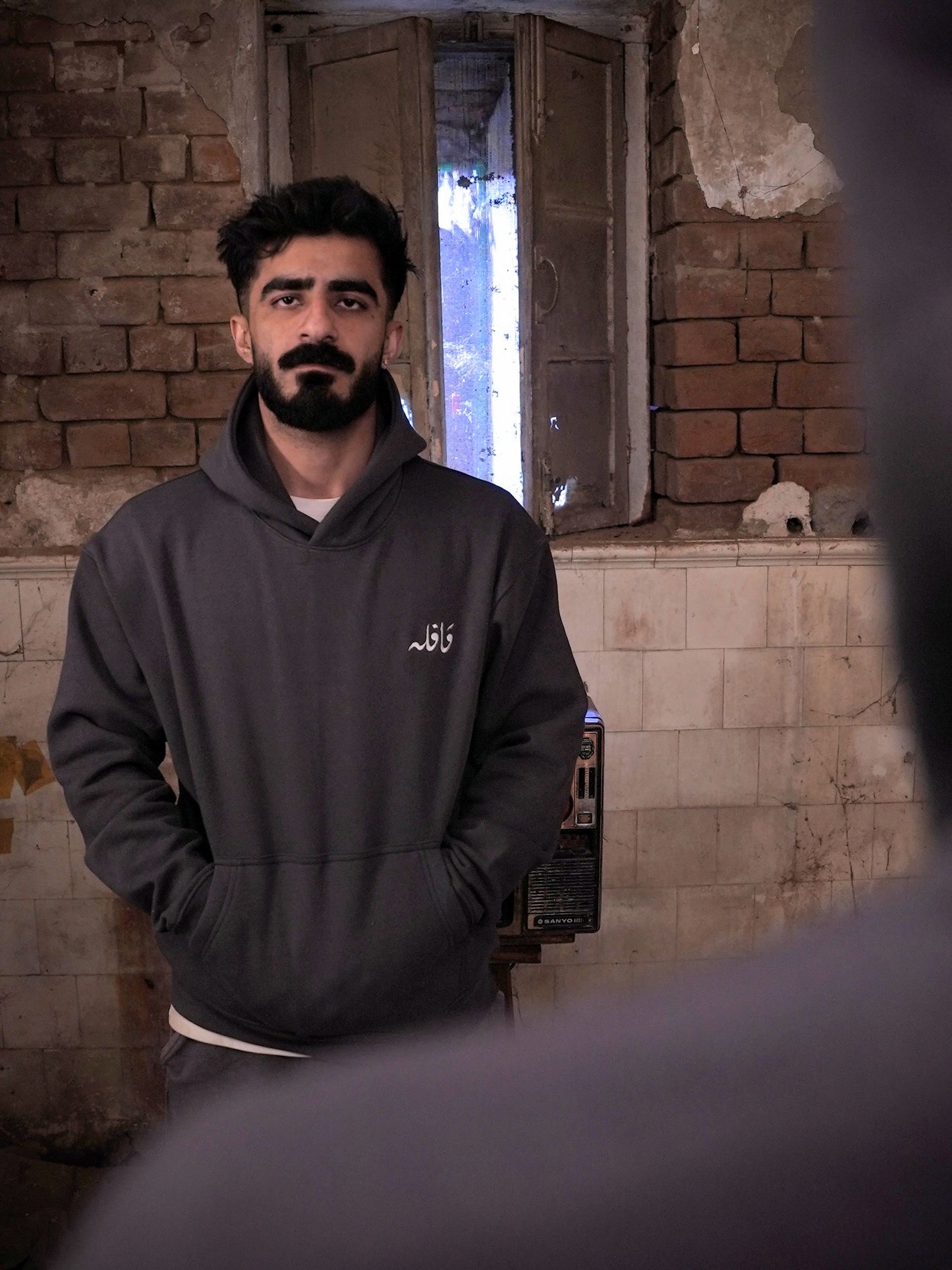 Karegare Charcoal Hoodie - Qafilastudio