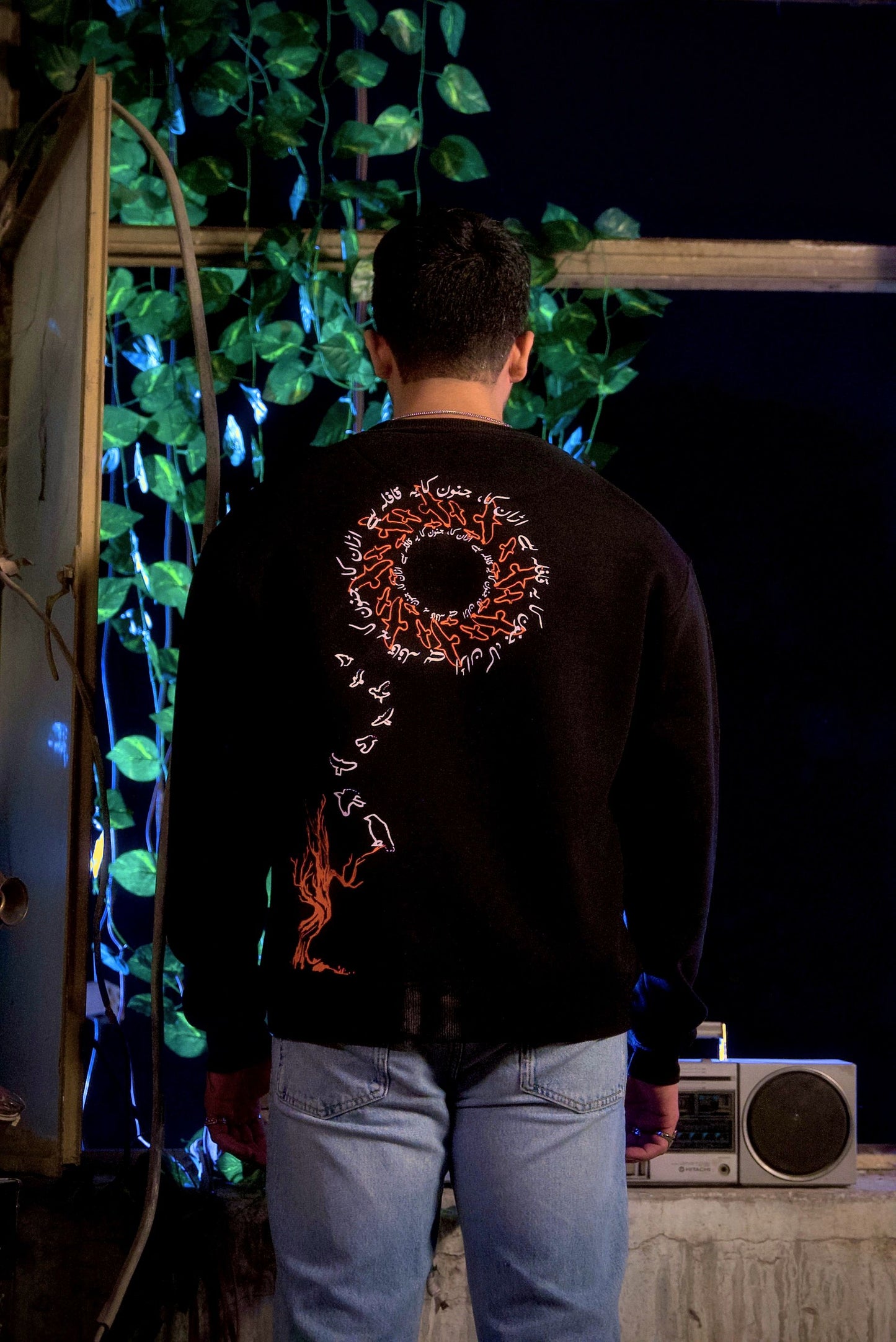 Junoon black sweatshirt - Qafilastudio